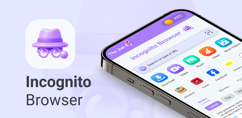 Incognito Browser artwork with a mobile browser preview
